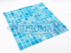 Placa Gresite Piscina Niebla Azul Claro