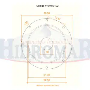 Dimensões da tampa do filtro AstralPool 4404070102 para filtros BERLIN e SERVACUA