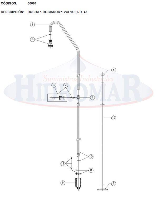 Exploded view Showers Hidromar