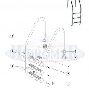 Recambio Escalera Standard 2A8 Peldaños Aisi-316