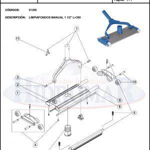 Recambio Limpiafondos Manual 1 1/2" L=350 Clip