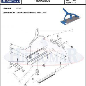 Recambio Limpiafondos Manual 1 1/2" L=350