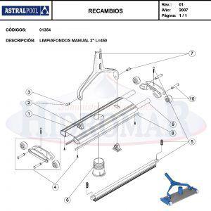 Recambio Limpiafondos Manual 1 1/2" L=450