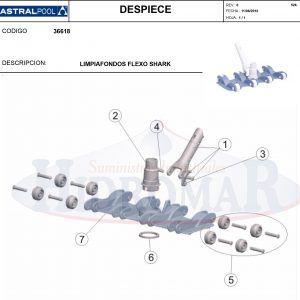 Recambio Limpiafondos Manual Flexo Shark