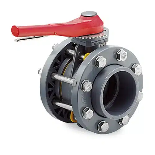 PVC butterfly trigger valve with flanges - Hidromar