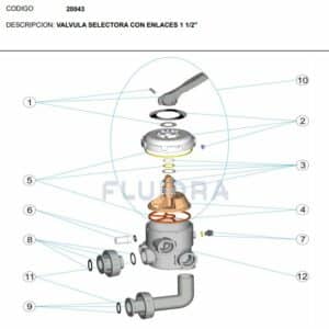 Recambio Válvula Selectora 1 1/2" Astral 20043