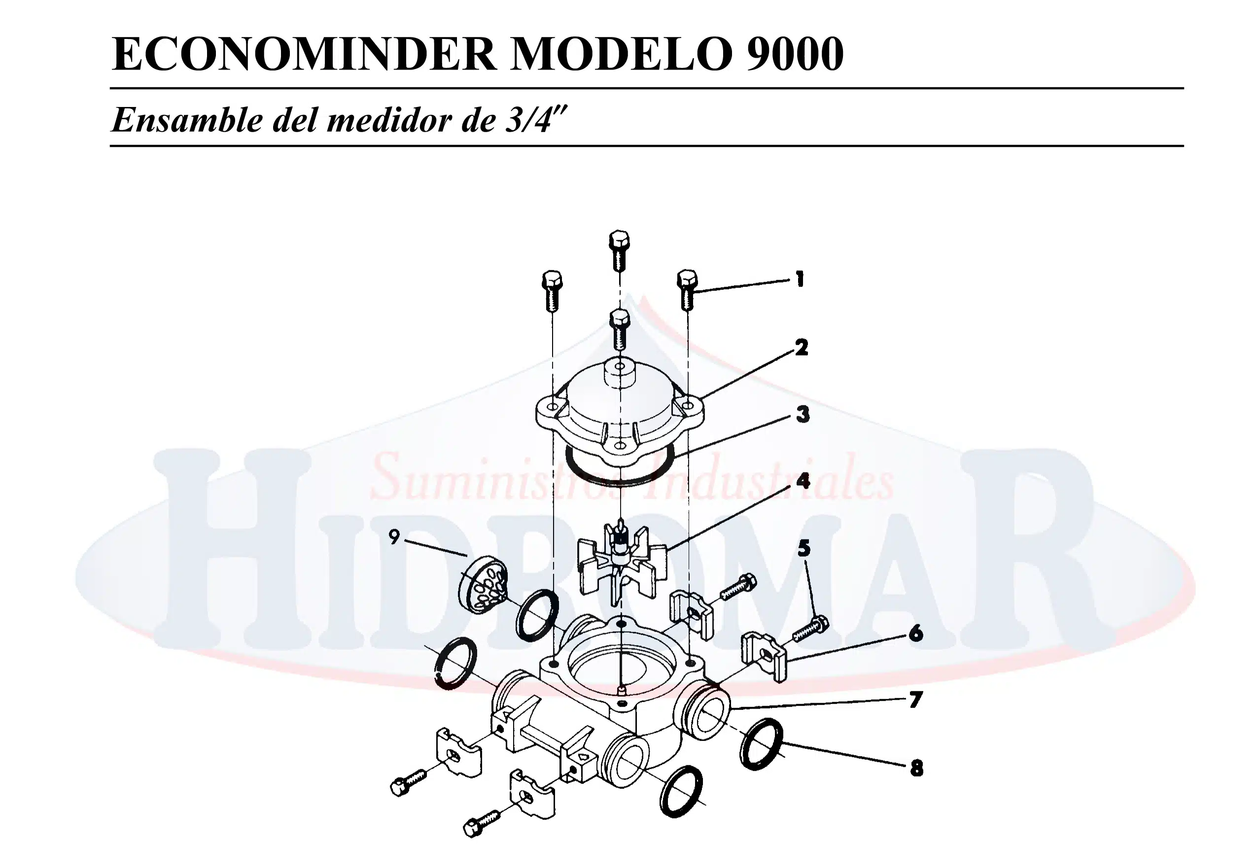 Exploded View Econominder 9000 - 3/4" Gauge