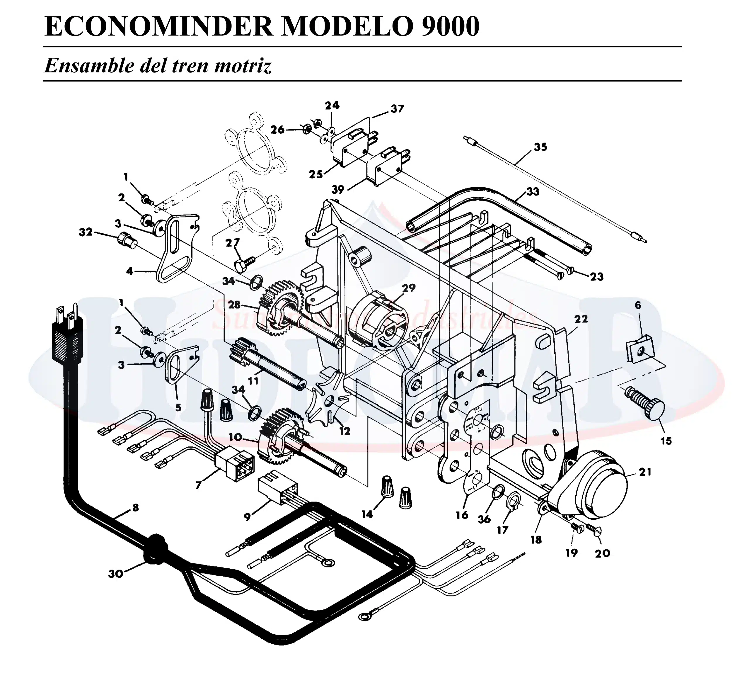 Exploded view Econominder 9000 - Powertrain