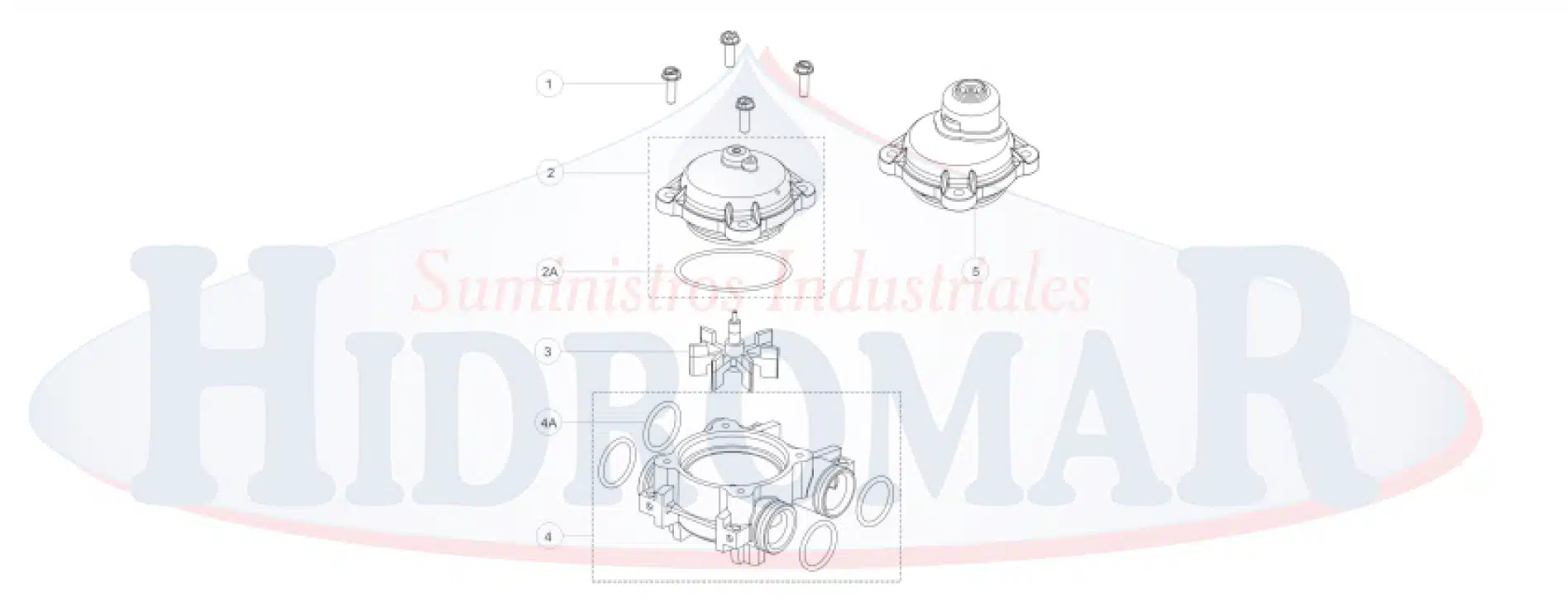 Exploded view Fleck 4600 / 5600 valve - Counter