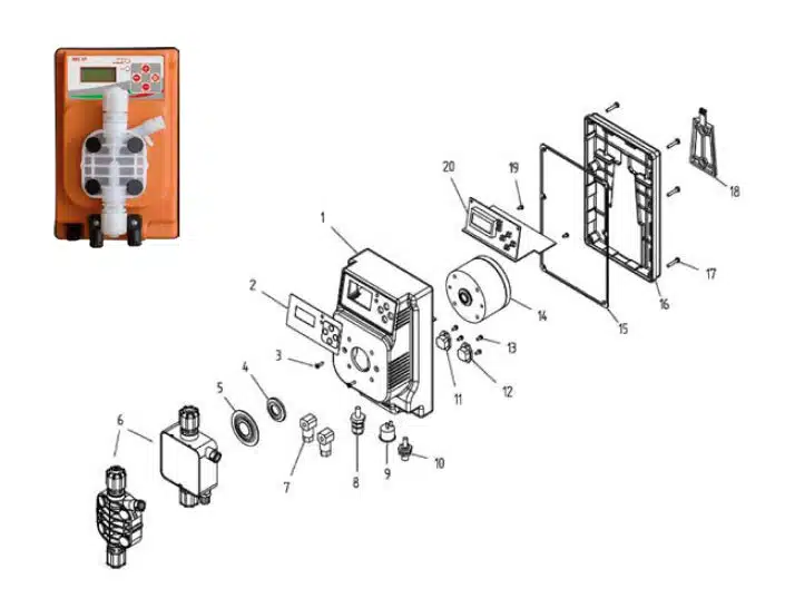 Pompe doseuse supérieure de remplacement Hydroline HDE