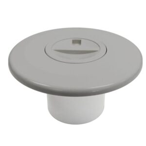Boquilla de aspiración gris claro para piscina de hormigón con tapón roscado 1½ pulgadas