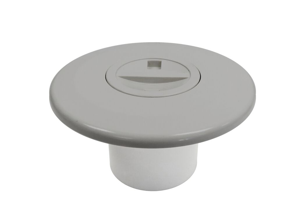 Boquilla de aspiración gris claro para piscina de hormigón con tapón roscado 1½ pulgadas