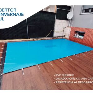 Cobertor de invierno azul negro 8,28 x 4,25 m para piscina