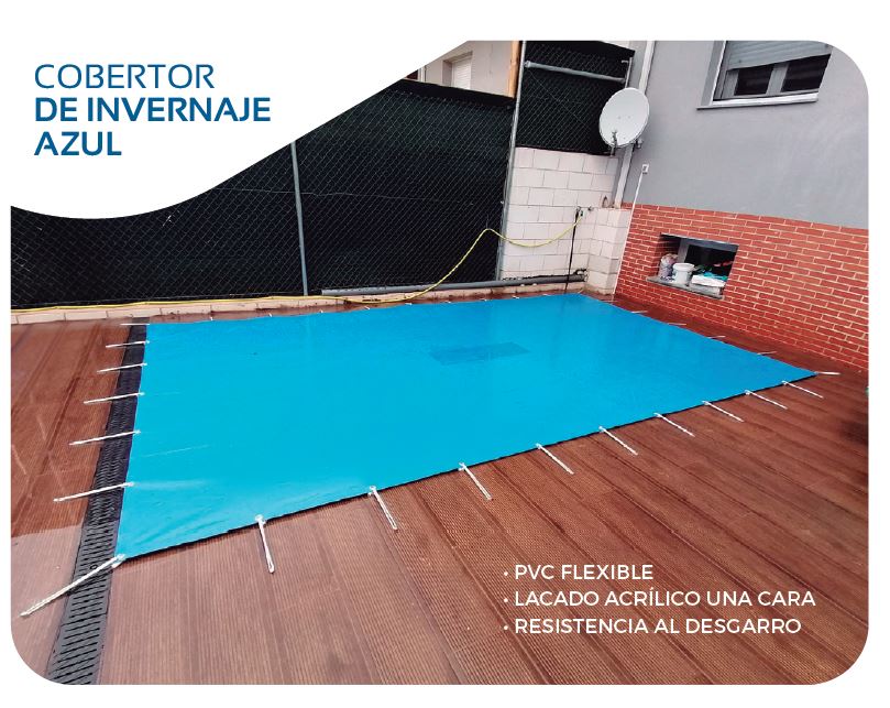 Cobertor de invierno azul negro 8,28 x 4,25 m para piscina
