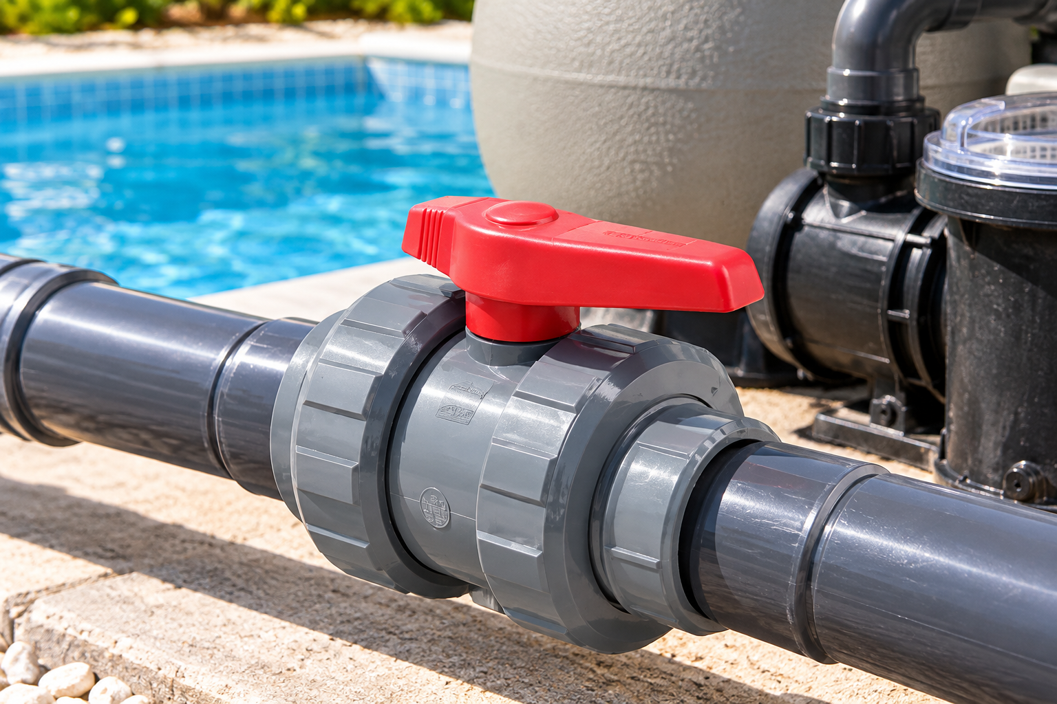 Válvula de esfera de PVC para instalaciones de agua